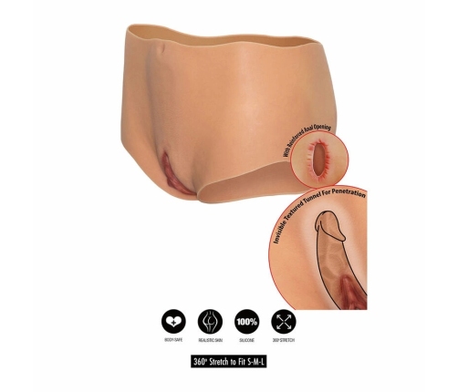 Hidden Desire Alter Ego Silicone Open Brief Medium Waist Flesh S-L