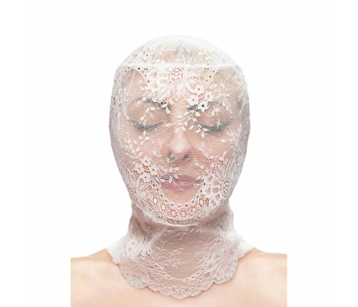 NS Novelties Fetish & Fashion Lace Hood White - Breathable One-Size Mask