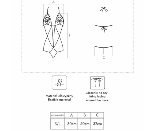 LivCo Corsetti Fashion Luisina LC 20217 Black Lace Bodysuit One Size