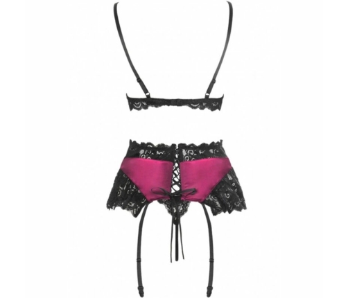 Livco Corsetti Fashion Nahir LC 20214 Burgundy Satin & Lace Lingerie Set L/XL