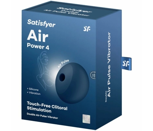 Satisfyer Air Power 4 Blue - Compact Intimate Device, 12 Modes, Silicone