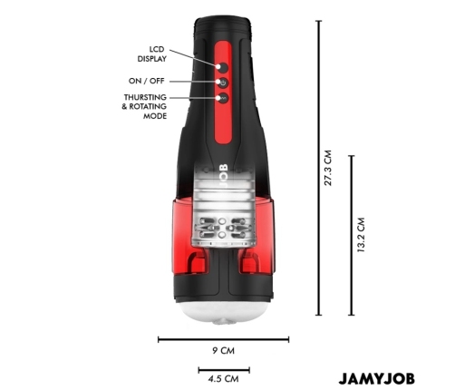 Jamyjob Cyclone Automatic Intimate Machine 10 Rotation & Thrust Modes Black-Red