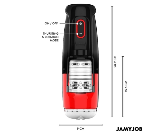 Jamyjob Storm Automatic Device 10 Modes Black-Red USB Waterproof