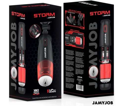 Jamyjob Storm Automatic Device 10 Modes Black-Red USB Waterproof