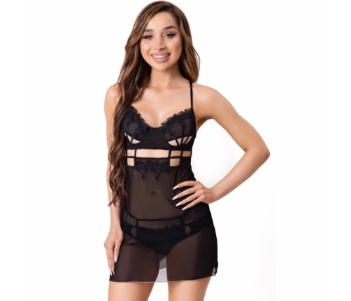 Livco Corsetti Maia 20247 Elegant Black Babydoll Set L/XL
