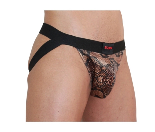 BURN Jock Snake Black L - Technical Athletic Support, Breathable Fabric