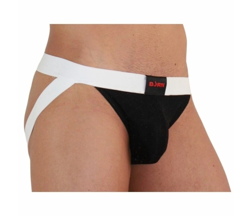 BURN - 004 JOCK SHINY BLACK / WHITE S