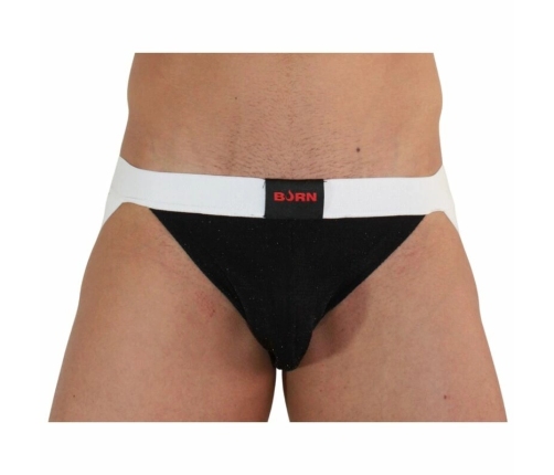 BURN - 004 JOCK SHINY BLACK / WHITE L