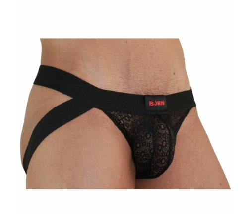 BURN Jock Lingerie Black L - Breathable Premium Fabric, Bold Design