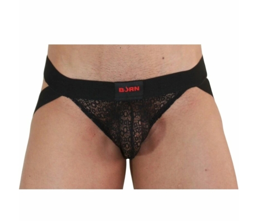 BURN Jock Lingerie Black L - Breathable Premium Fabric, Bold Design