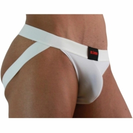 BURN Jock Lycra White XL - Modern Athletic Support, Breathable Fabric