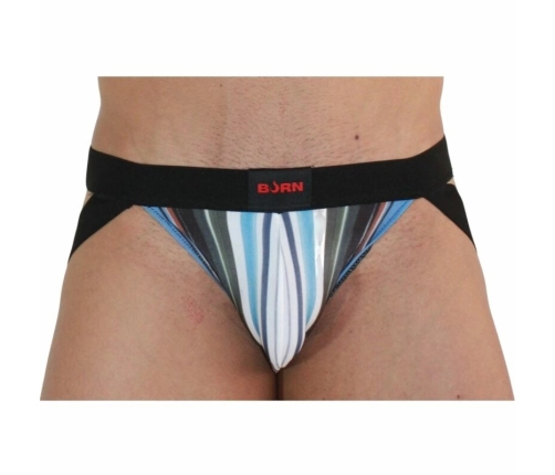 BURN Jock Multicolor/Black L - Premium Athletic Supporter with Modern Design