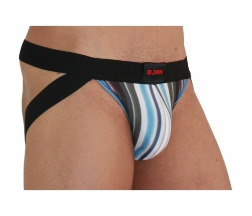 BURN Jock Multicolor/Black XL - Vibrant Athletic Support Wear