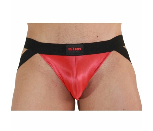 BURN Jock Red/Black S - Premium Elastic Athletic Jockstrap