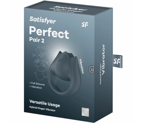 Satisfyer Perfect Pair 2 Multi-Functional Intimate Ring & Finger Device Grey