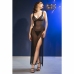 Chilirose CR 4723 Elegant Long Babydoll & Thong Black Set S