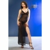 Chilirose CR 4723 Elegant Long Babydoll & Thong Black Set S