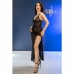 Chilirose CR 4723 Elegant Long Lace Nightdress & Thong Set Black L