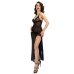 Chilirose CR 4723 Elegant Long Lace Nightdress & Thong Black XL