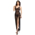 Chilirose CR 4723 Elegant Long Lace Nightdress & Thong Black XL