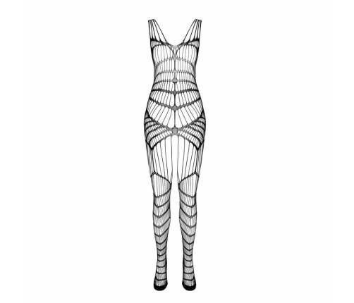 PASSION BS102 Red Bodystocking - One Size, Stretch Mesh & Lace Design