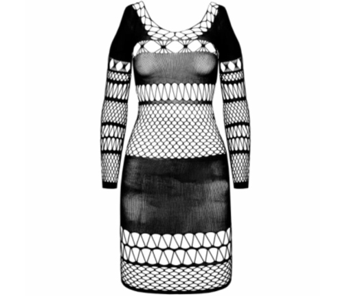 PASSION BS105 Bodystocking Black One Size - Elegant Mesh Lingerie