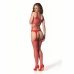 PASSION BS106 Red Bodystocking One Size - Mesh & Lace Design