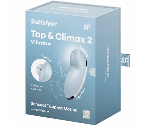 Satisfyer Tap & Climax 2 Dual-Action Vibrator Blue Silicone USB