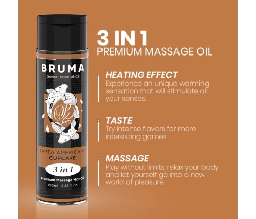BRUMA Premium 3-in-1 Massage Oil Cupcake Aroma 100 ml - Warming Formula
