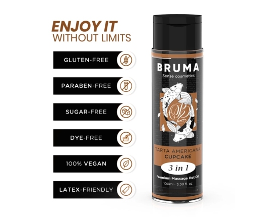 BRUMA Premium 3-in-1 Massage Oil Cupcake Aroma 100 ml - Warming Formula