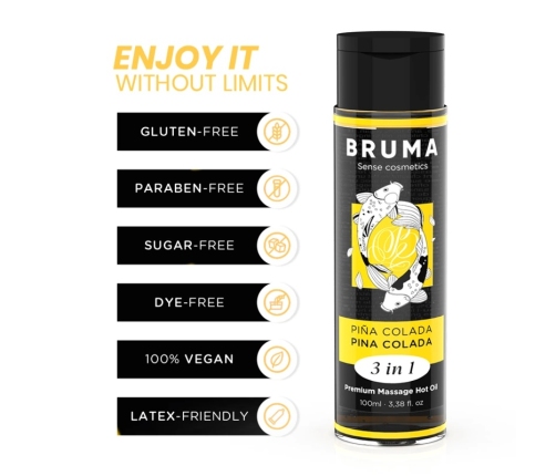 BRUMA Premium 3-in-1 Massage Oil Pina Colada Scent 100ml Vegan Formula