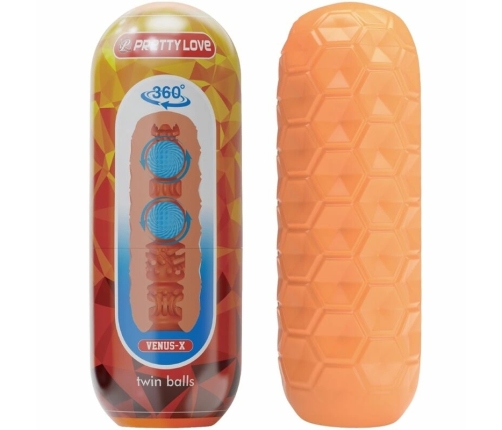 Pretty Love Twin Balls BM-009230NQ Intimate Device Orange 19.5cm
