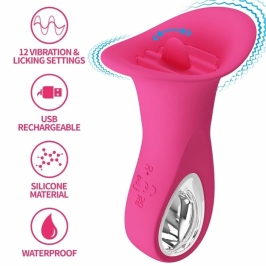 Pretty Love Clyde Pink Vibrating Tongue Model, 12 Modes, USB, Silicone