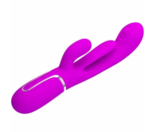 Pretty Love Shania Triple Vibrating Silicone Device Pink, 7 Modes