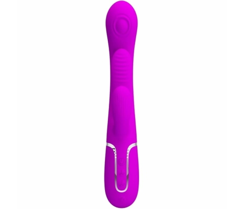 Pretty Love Shania Triple Vibrating Silicone Device Pink, 7 Modes