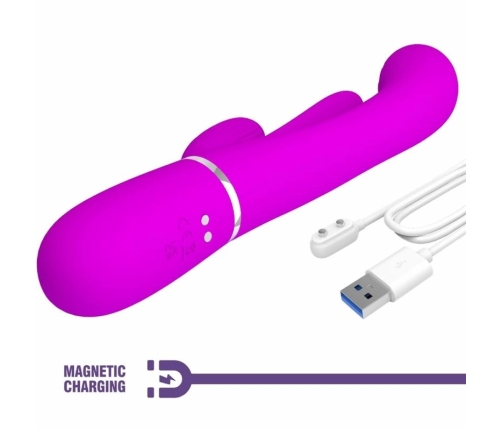 Pretty Love Shania Triple Vibrating Silicone Device Pink, 7 Modes