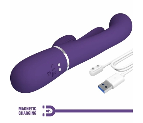 Pretty Love Shania Triple System Intimate Vibrator Purple Silicone USB