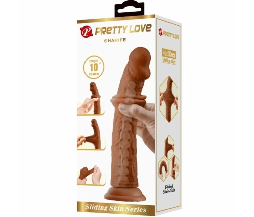 Pretty Love Sharife Intimate Model 25cm Brown with Suction Base TPR