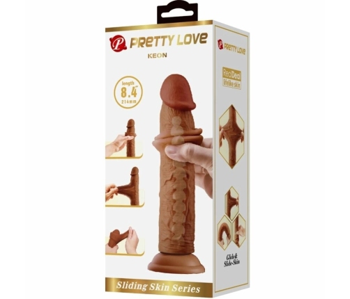 Pretty Love BW-008119LP-1 Anatomical Model 21cm Brown, TPR, Suction Base