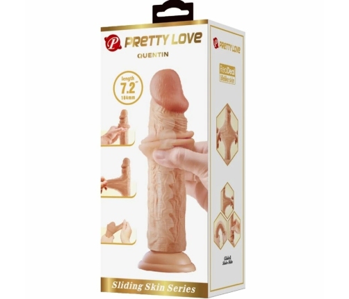 Pretty Love Quentin Anatomical Model 18 cm TPR with Suction Base, Beige