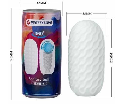 Pretty Love Venus X Intimate Device White Compact Sleeve TPR ABS