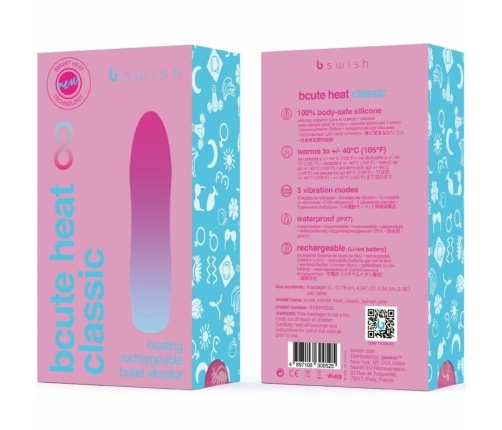 B Swish Bcute Infinite Heat Pink - Heated Silicone Compact Massager