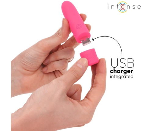 INTENSE SYMONE USB Mini Vibrating Device Pink 8 Modes 10cm x 2.2cm