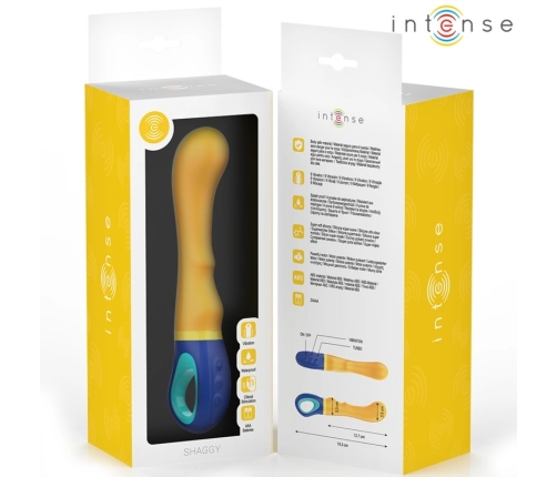 INTENSE Shaggy Yellow Curved G-Spot Vibrator Ergonomic Silicone Design