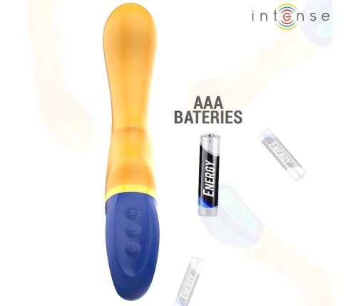 INTENSE Shaggy Yellow Curved G-Spot Vibrator Ergonomic Silicone Design