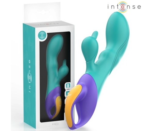 INTENSE FRED Dual Stimulation Rabbit Model Vibrator Blue Silicone