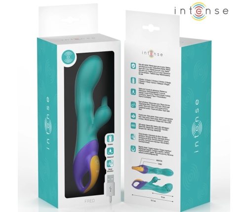 INTENSE FRED Dual Stimulation Rabbit Model Vibrator Blue Silicone