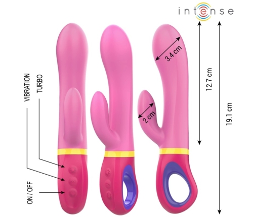 INTENSE Daphne Pink Dual-Action Silicone Rabbit with Multi-Mode Vibration