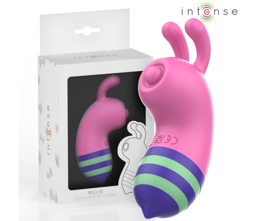 INTENSE Willie Bee-Shaped Pulsating Tongue Device, Pink-Green, USB, IPX7