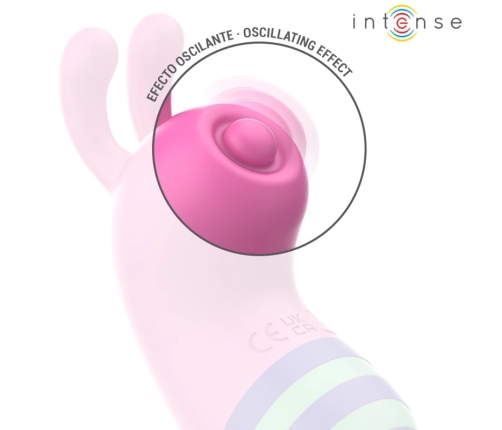 INTENSE Willie Bee-Shaped Pulsating Tongue Device, Pink-Green, USB, IPX7